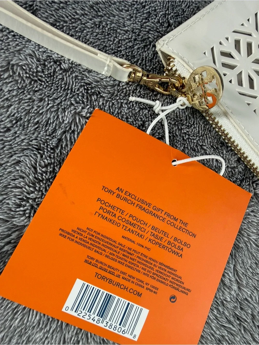 Tory Burch Perf-Cut / Laser-Cut Leather Wristlet